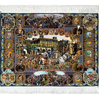  فرش دستباف 3 متری طرح سلاطین ایران تبریز 