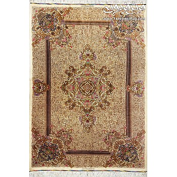 Handwoven Carpet Rug Pure Silk Alizadeh Design Qom Weave