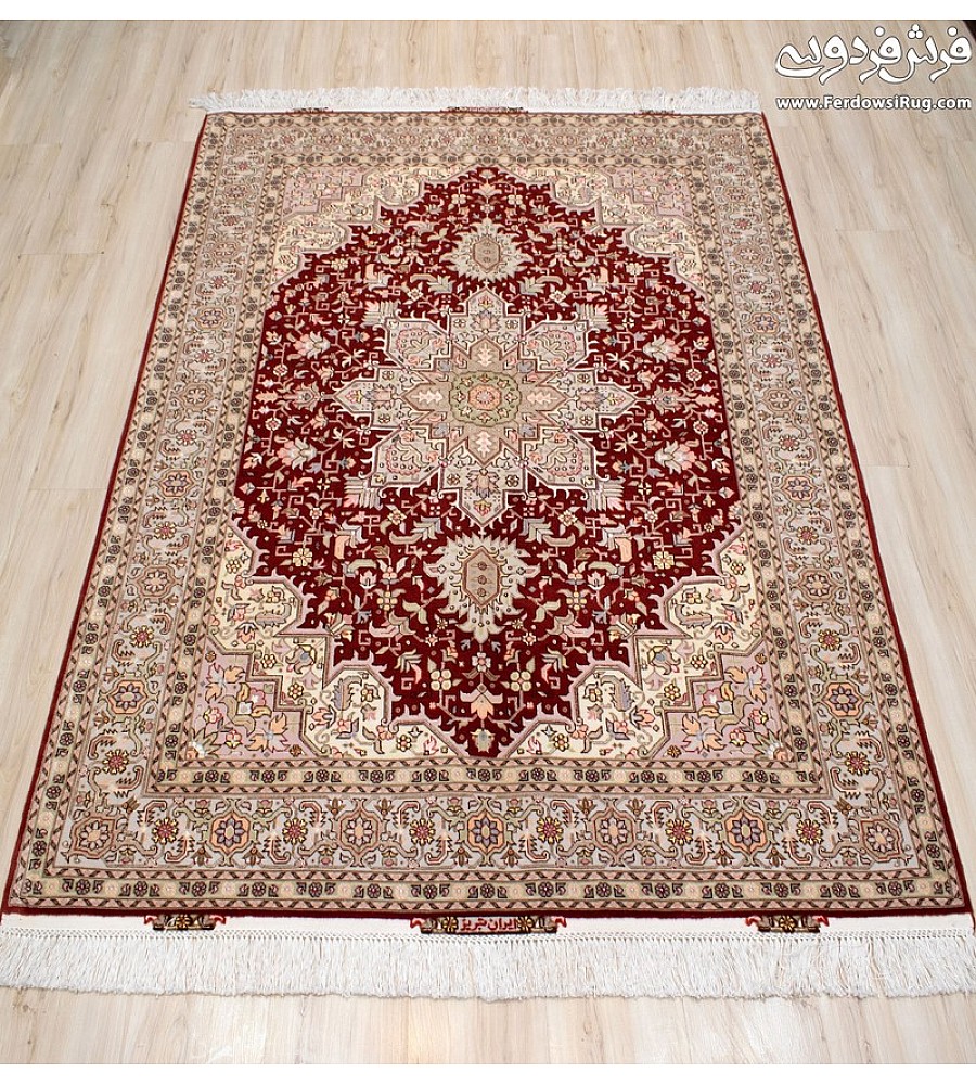 Handwoven 3-meter rug with Harris copper design, crafted in Tabriz weave, perfect for adding warmth and style to living spaces.