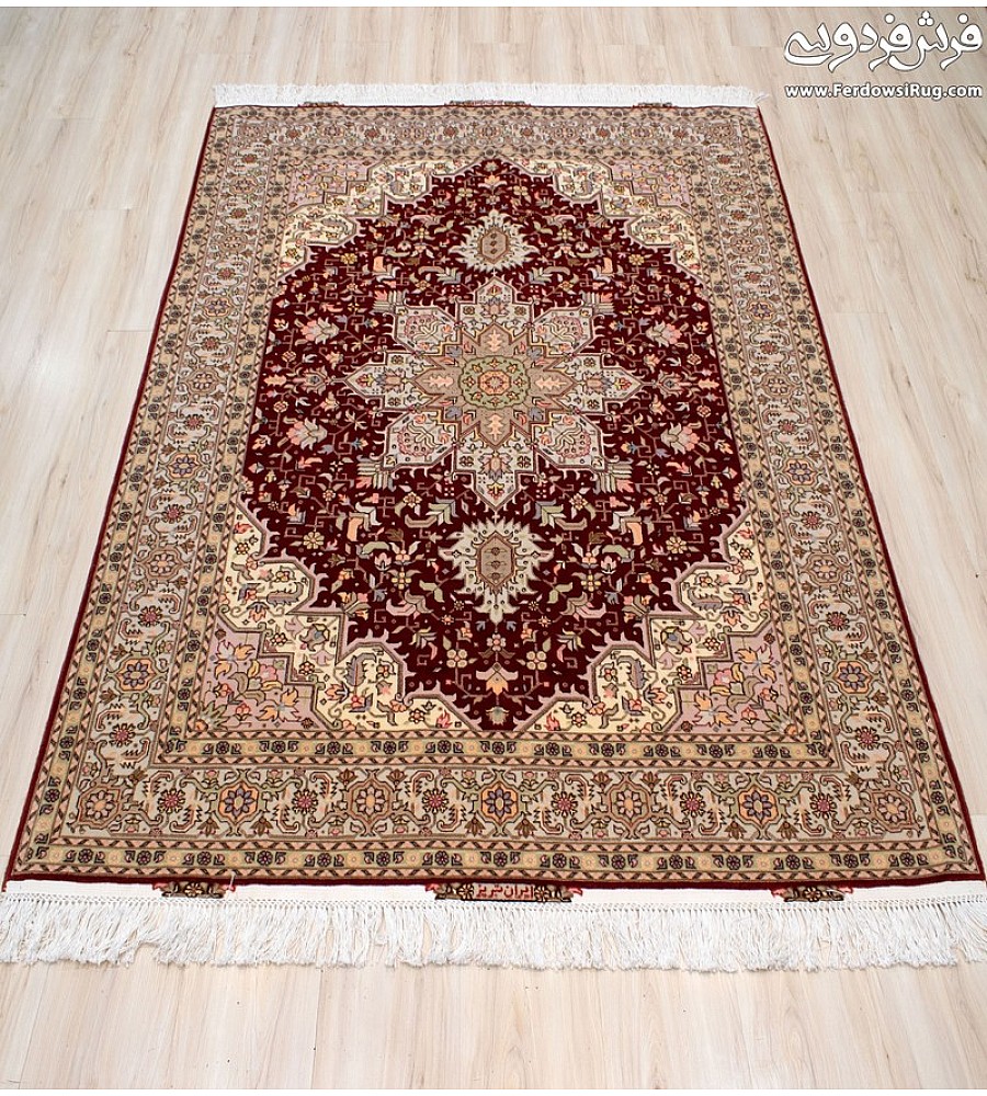 Handwoven 3-meter rug with Harris copper design, crafted in Tabriz weave, perfect for adding warmth and style to living spaces.