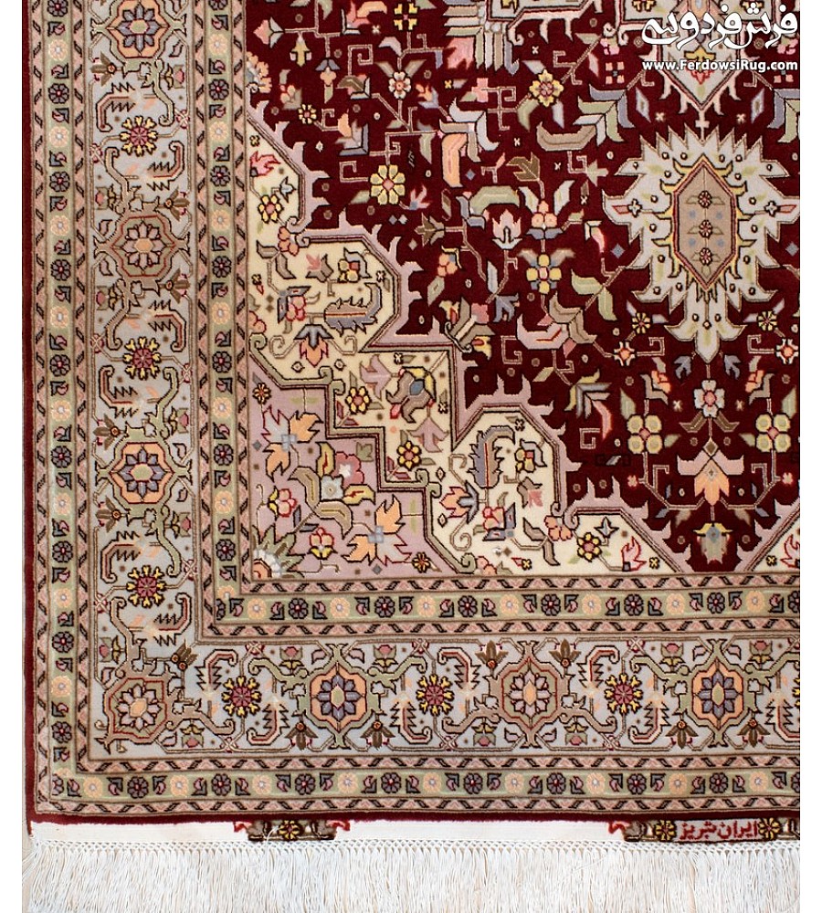 Handwoven 3-meter rug with Harris copper design, crafted in Tabriz weave, perfect for adding warmth and style to living spaces.