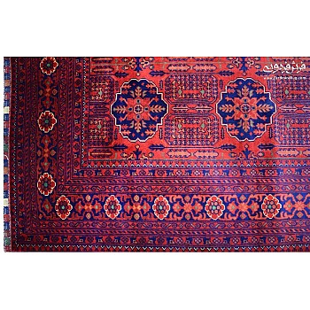 فرش دستباف 6 متری مدرن طرح خان محمدی قرمز خراسان