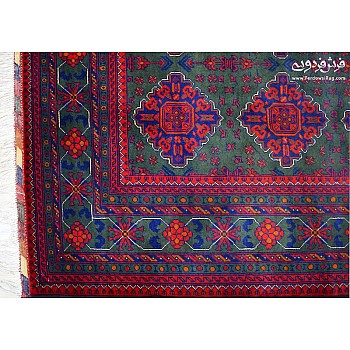 فرش دستباف 6 متری مدرن قرمز سبز خراسان | فرش فردوسی