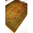 Handmade 6-meter Iranian rug with intricate golden spring design, perfect for adding elegance to living spaces or offices.