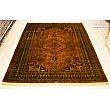 Handmade 6-meter Iranian rug with intricate golden spring design, perfect for adding elegance to living spaces or offices.