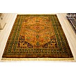 Handmade 6-meter Iranian rug with intricate golden spring design, perfect for adding elegance to living spaces or offices.