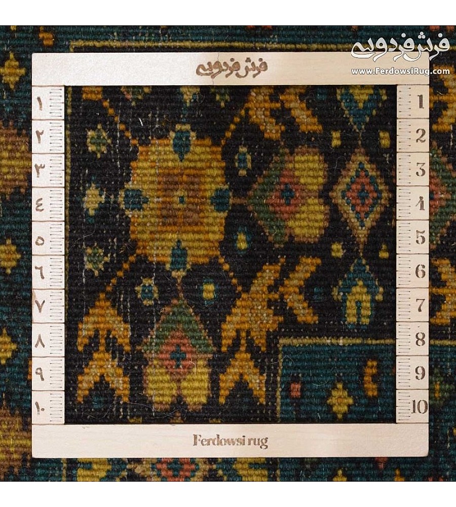 Handmade 6-meter Iranian rug with intricate golden spring design, perfect for adding elegance to living spaces or offices.