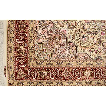 فرش دستباف 6 متری طرح هریس کرم تبریز