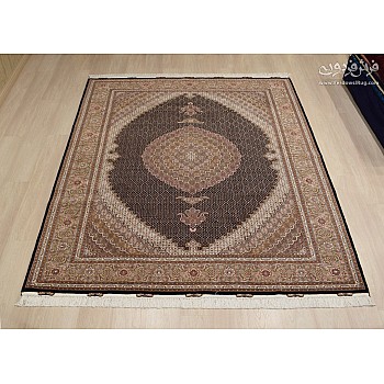 فرش 6 متری دستباف جفت طرح ریزماهی کمال الملک سرمه ای 50 رج تبریز