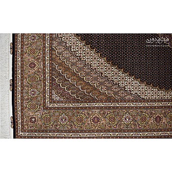 فرش 6 متری دستباف جفت طرح ریزماهی کمال الملک سرمه ای 50 رج تبریز