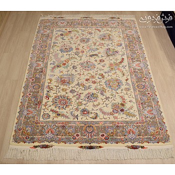 فرش دستباف 6 متری جفت طرح افشان گل آمریکایی مشهد