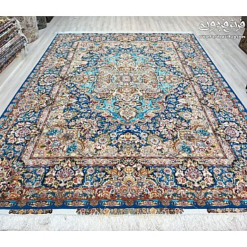 فرش دستباف 9 متری سالاری فیروزه‌ای تبریز