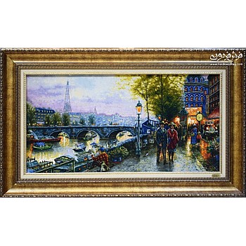 تابلو فرش دستباف طرح پاریس بافت تبریز 