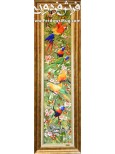 Tabriz hand-woven carpet with parrot bird  TableauRug