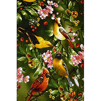 Tabriz handmade wall rug with Beautiful birds design