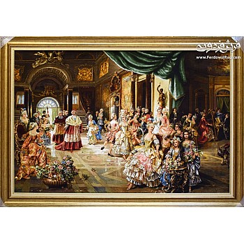 تابلو فرش دستباف طرح میهمانی پاپ بافت تبریز