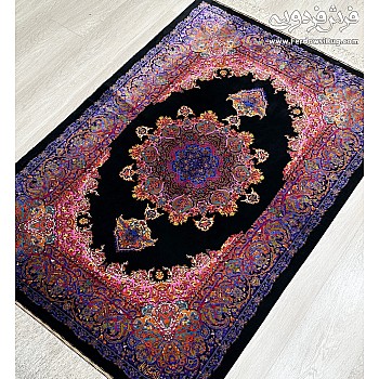 Handmade rug,1.5 meters in size,made in Qom with RAYMOND design pure silk