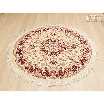 فرش دستباف تبریز طرح علیا دایره‌ای چله نخ سایز ۲ در ۲ متری