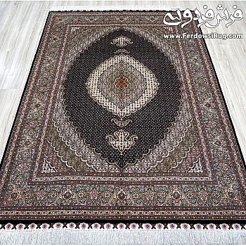 Handwoven Carpet 3-meter Rug, Fine Fish Design, Kamal-ol-Molk, Tabriz Weave