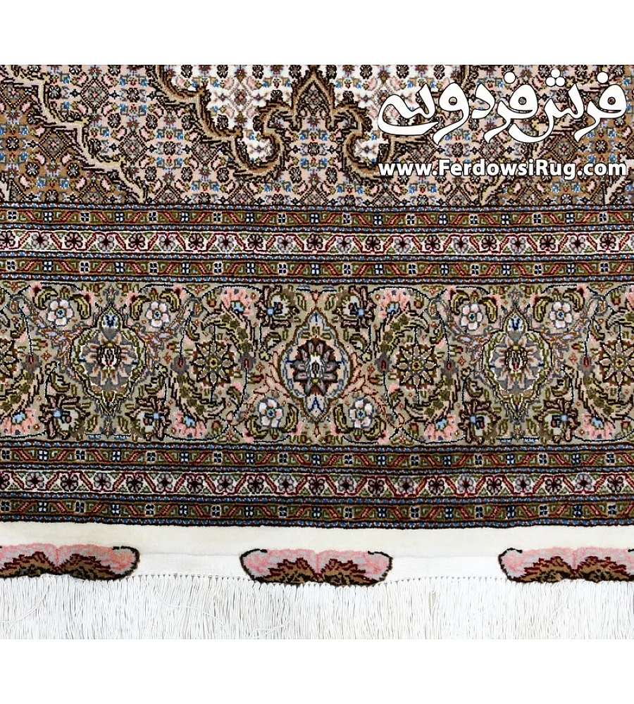 Handwoven 6-meter carpet with intricate fine fish design, Kamal-ol-Molk Tabriz weave, premium Persian craftsmanship