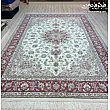 فرش 9 متری دستباف طرح تبریز با رنگ های اصیل و کیفیت بالا، مناسب برای دکوراسیون کلاسیک، تولید شده در مشهد