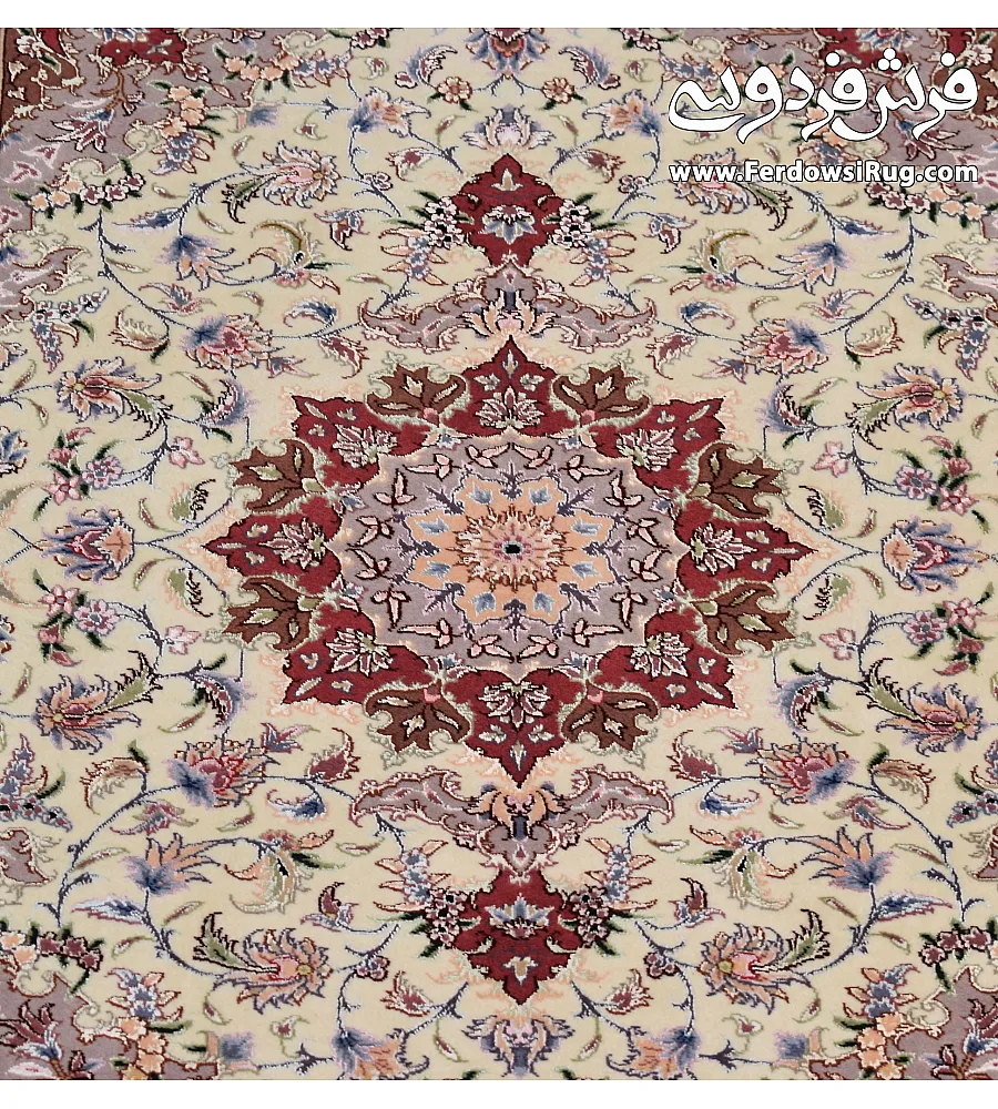 Handmade Tabriz rug, 1.5 meters, featuring intricate TAGHIZADEH design, crafted with premium materials for timeless elegance.