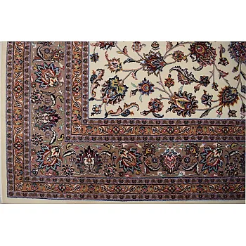 Handwoven 12-meter paired carpet with Afshan design and brown border Mashhad