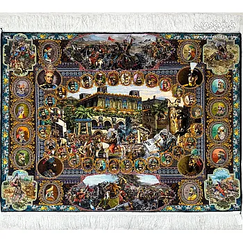  فرش دستباف 3 متری طرح سلاطین ایران تبریز 