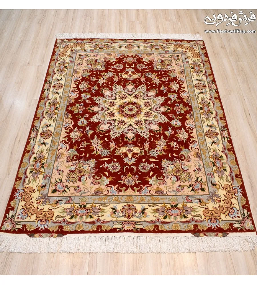 Handmade 3-meter Tabriz rug with intricate NOURI GHALAM design, crafted with premium materials for elegant home decor.