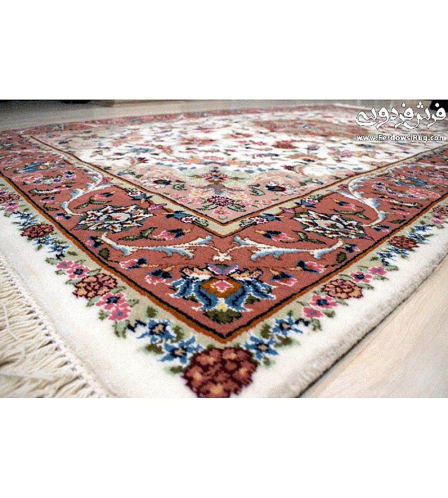 Handmade Iranian rug, 3 meters in size, featuring intricate Shojaee design, perfect for living rooms or traditional decor.