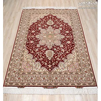 Handwoven carpet 3-meter rug Harris copper design Tabriz weave