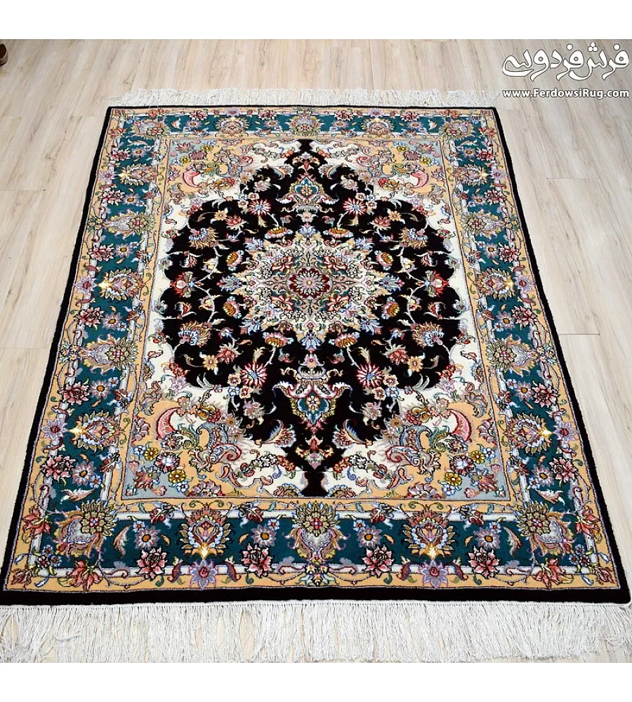 Handmade Tabriz rug, 3 meters, featuring intricate Salary design, crafted with premium materials for elegant home decor.
