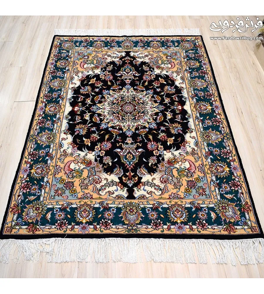 Handmade Tabriz rug, 3 meters, featuring intricate Salary design, crafted with premium materials for elegant home decor.