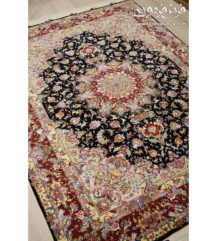 Handwoven 3-meter rug with intricate Alia design, crafted using traditional Tabriz weaving techniques, perfect for living spaces.