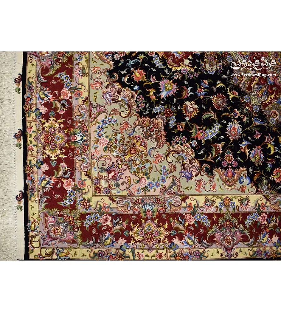 Handwoven 3-meter rug with intricate Alia design, crafted using traditional Tabriz weaving techniques, perfect for living spaces.