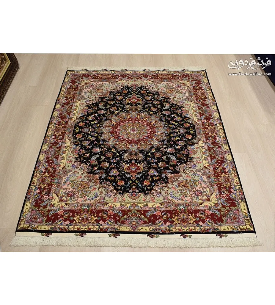 Handwoven 3-meter rug with intricate Alia design, crafted using traditional Tabriz weaving techniques, perfect for living spaces.