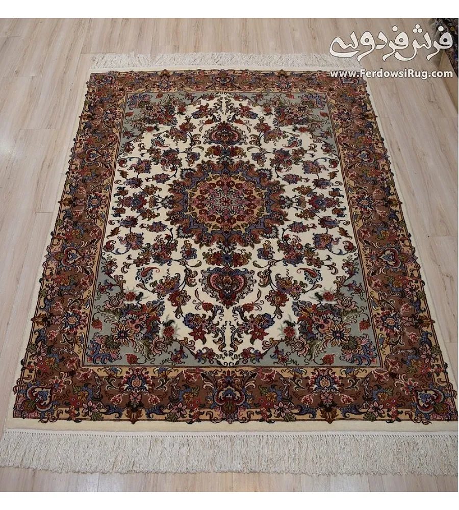 فرش دستباف قالیچه 3 متری طرح خطیبی با نقش و نگار سنتی ایرانی مناسب برای دکوراسیون کلاسیک ساخت خراسان