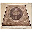 Handwoven 3-meter Tabriz rug with Kamal-ol-Molk design, navy blue color, intricate Persian patterns, premium wool quality.