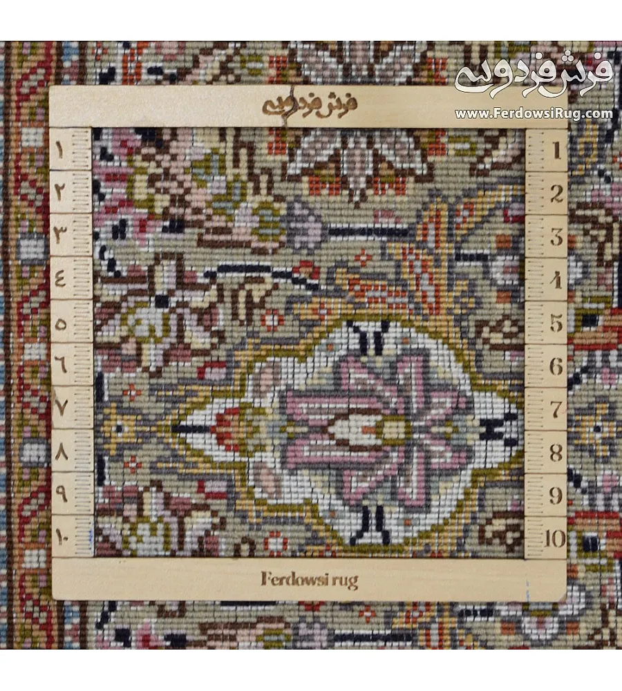 Handwoven 3-meter Tabriz rug with Kamal-ol-Molk design, navy blue color, intricate Persian patterns, premium wool quality.