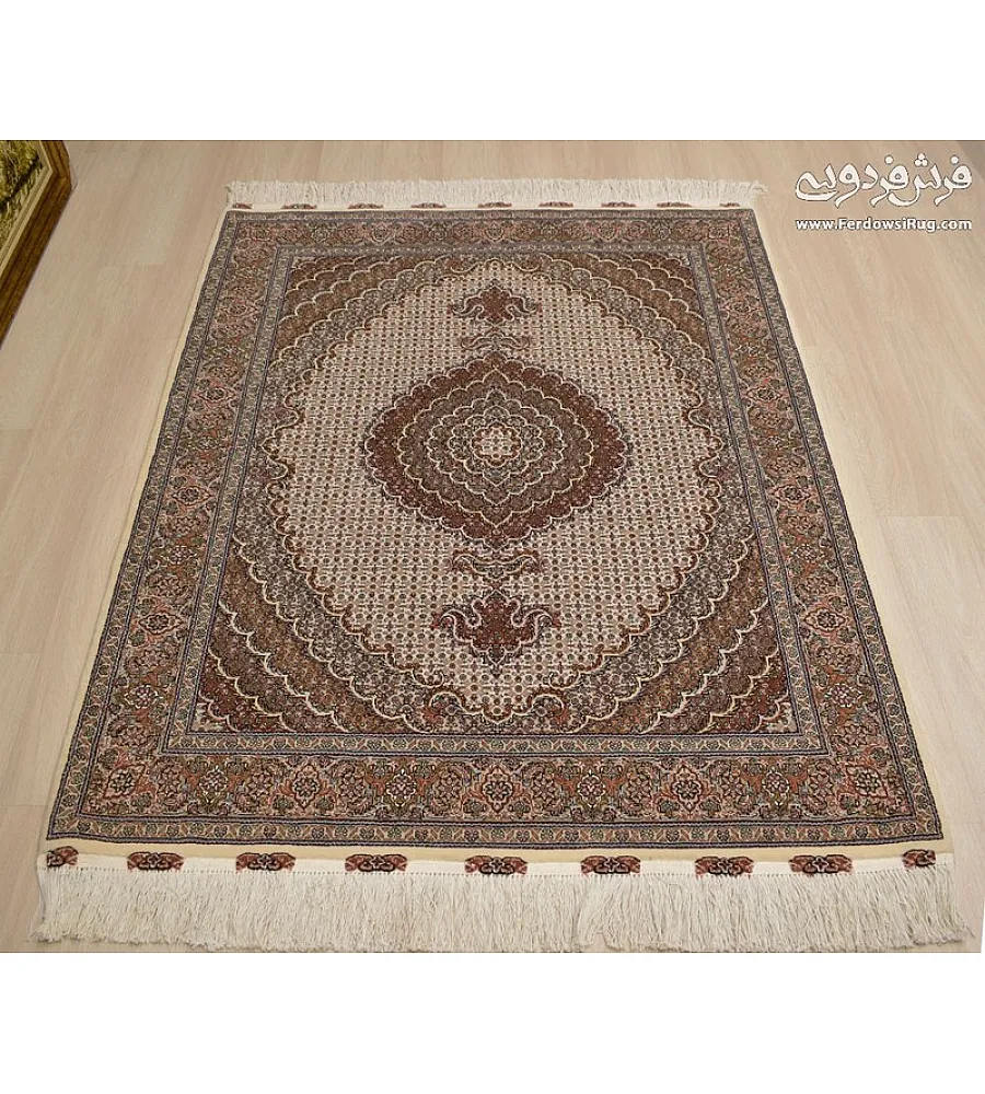 Handmade Tabriz rug, 3 meters, featuring intricate Rizmahi Kamalolmolk design, perfect for luxurious home decor.
