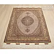 Handwoven cream carpet, Kamal-ol-Molk design, 3-meter Tabriz rug, 50 Raj quality, elegant Persian craftsmanship