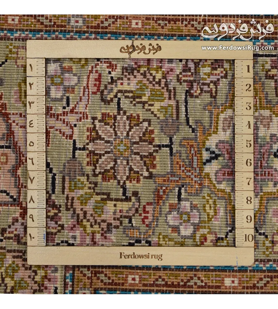 Handwoven cream carpet, Kamal-ol-Molk design, 3-meter Tabriz rug, 50 Raj quality, elegant Persian craftsmanship