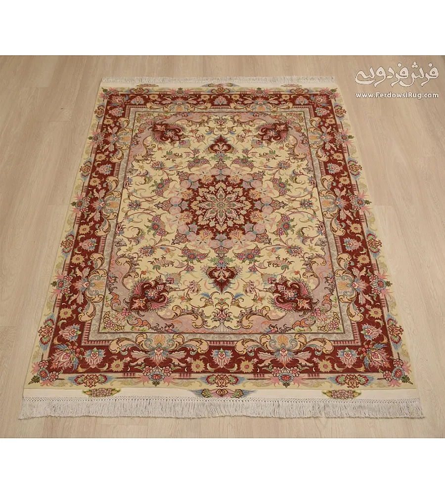 Handmade 3-meter Tabriz rug with intricate Javadi design, crafted from premium materials for elegant home interior decor.