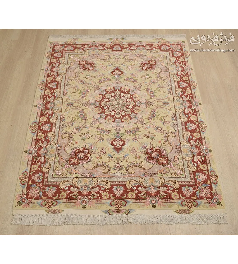 Handmade 3-meter Tabriz rug with intricate Javadi design, crafted from premium materials for elegant home interior decor.