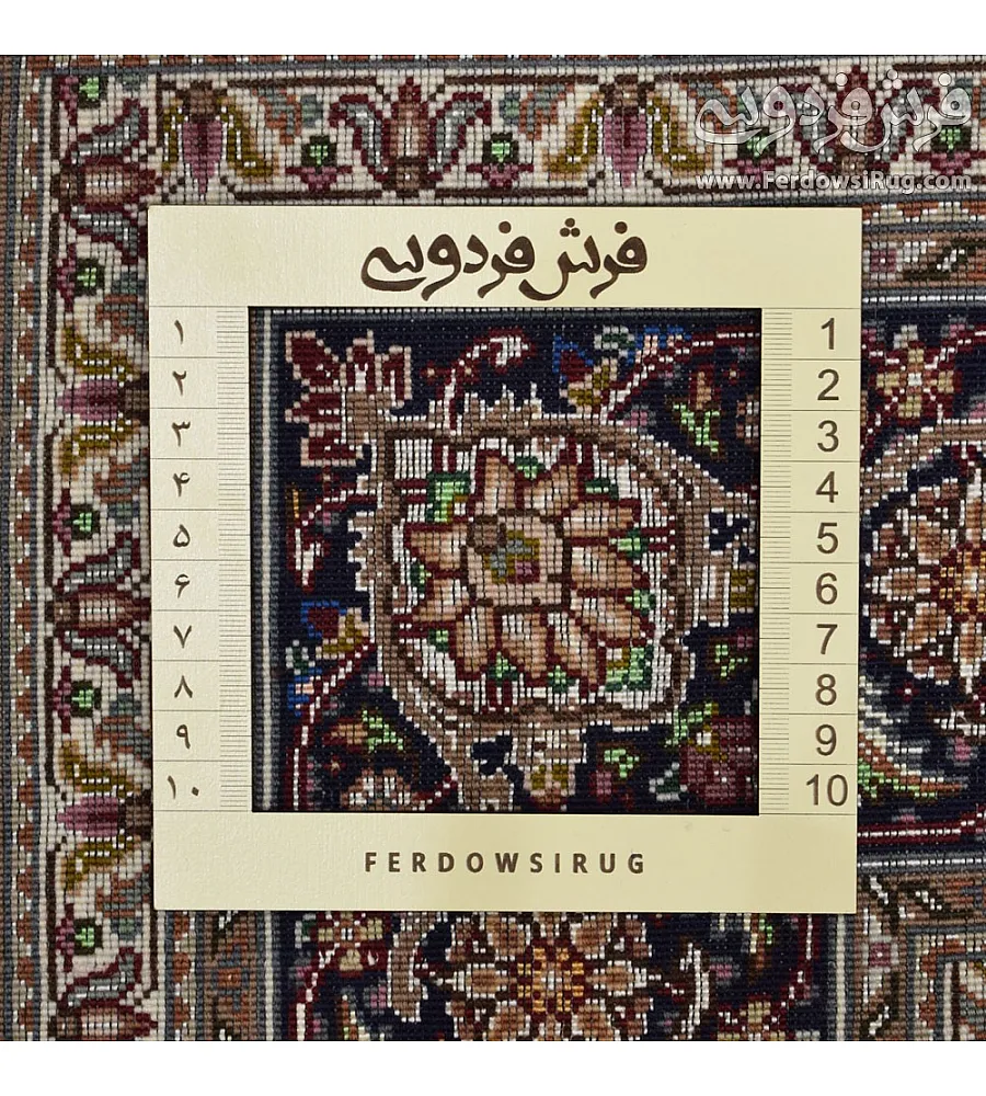 Handwoven navy blue 3-meter rugs, Abdollahi design, Tabriz weave, durable Persian carpets for elegant home decor