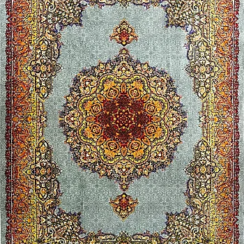 Handwoven carpet 3-meter rug Raymon design woven in Qom