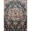 Pair of 6-meter handmade carpets, Salar design, navy blue with intricate silk border, crafted using traditional Tabriz weaving techniques