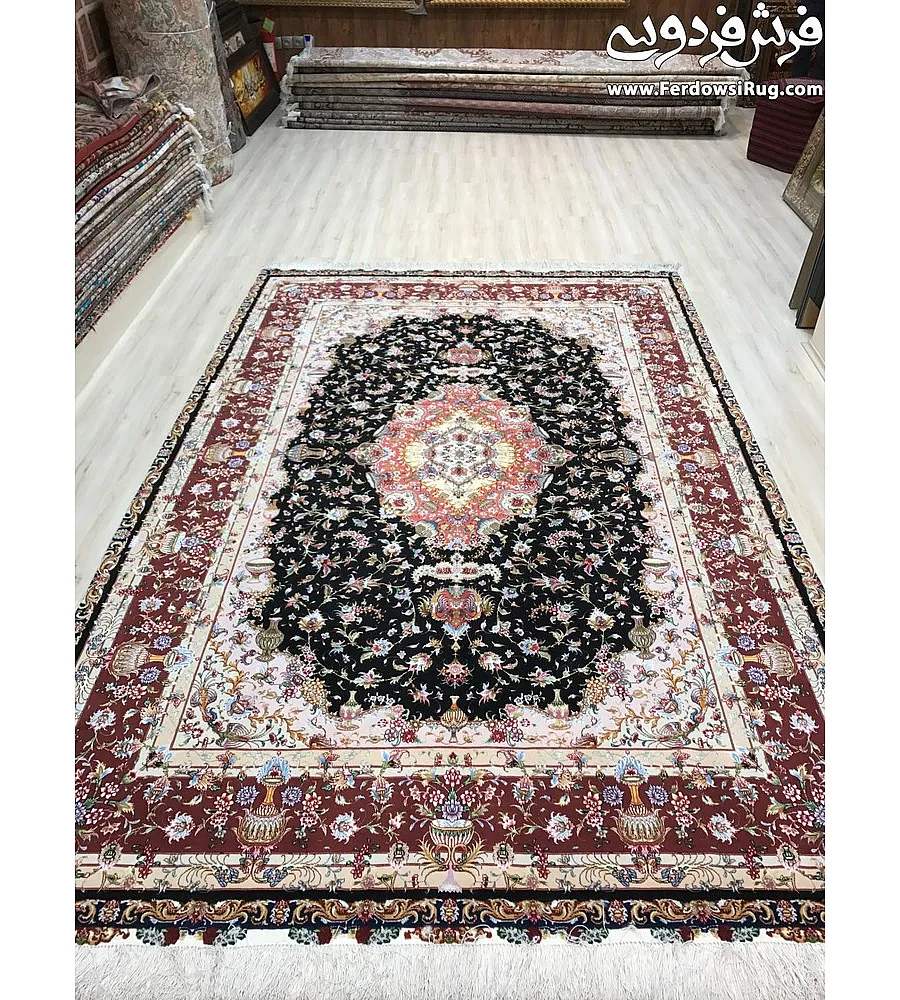 Handmade Tabriz rug, Neshat design, 6 meters long, intricate patterns, high-quality craftsmanship, ideal for elegant home décor.