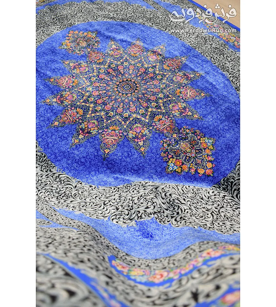 6-meter handmade carpet, all silk, modern Qom weave