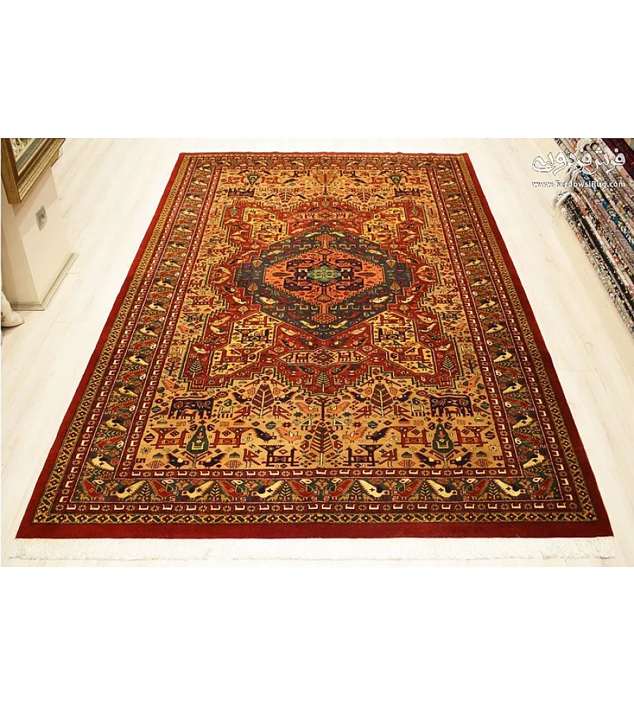 Handmade Iranian rug, 6 meters, featuring an intricate Haris Zarin design, perfect for adding elegance to any space.